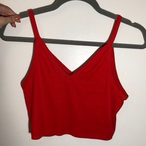 red Zara cropped tank